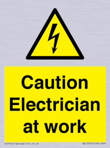 Caution Electrician at work